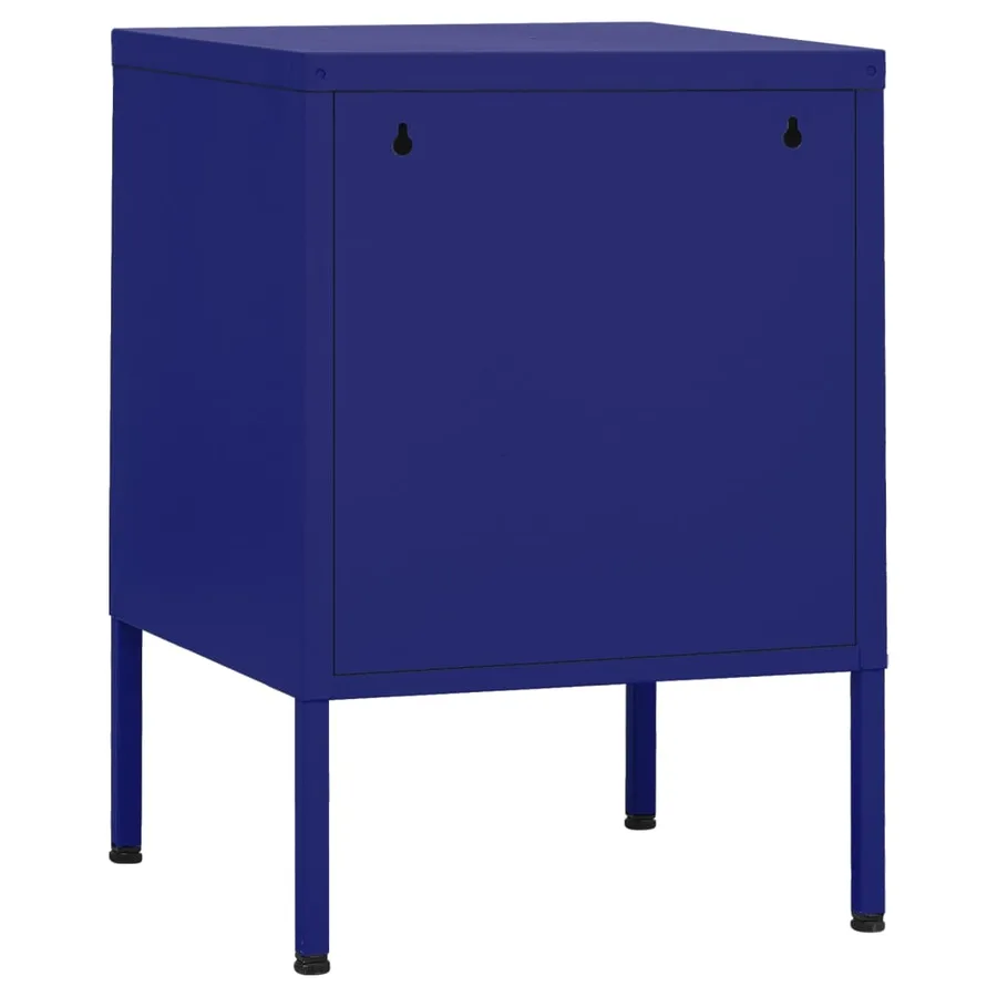 Table de chevet Bleu marine 35x35x51 cm Acier - 5