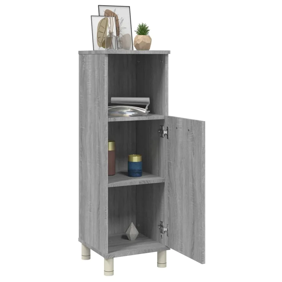 Armoire de bain Sonoma gris 30x30x95 cm Bois d'ingénierie - 5