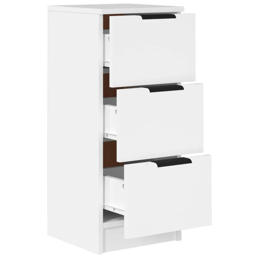 Buffets 2 pcs blanc 30x30x70 cm bois d'ingénierie - 5