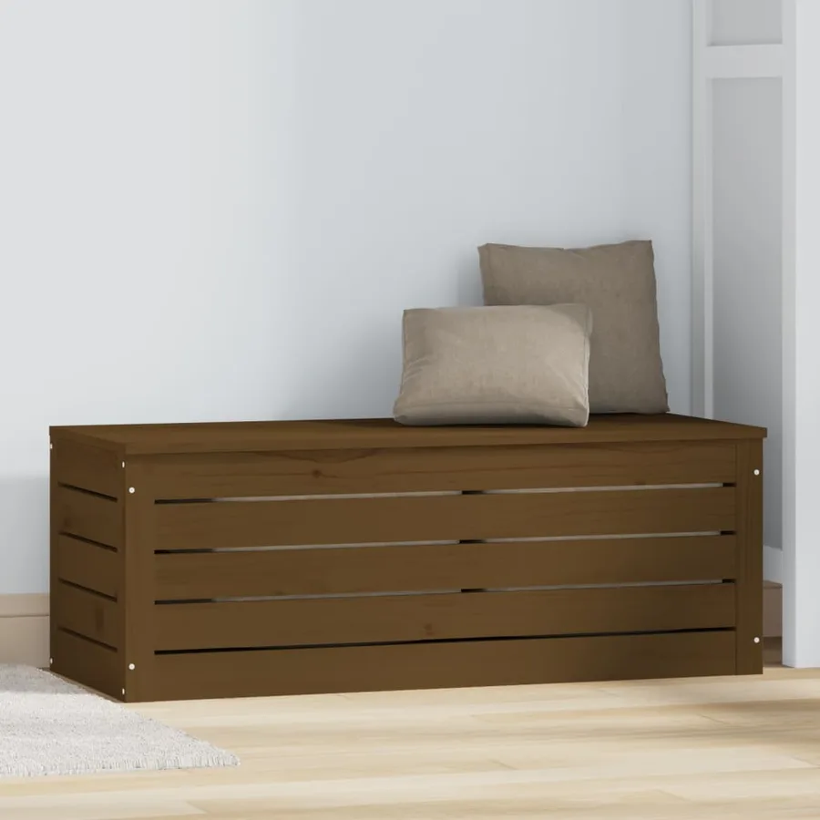Boîte de rangement Marron miel 89x36,5x33 cm Bois massif pin - 3