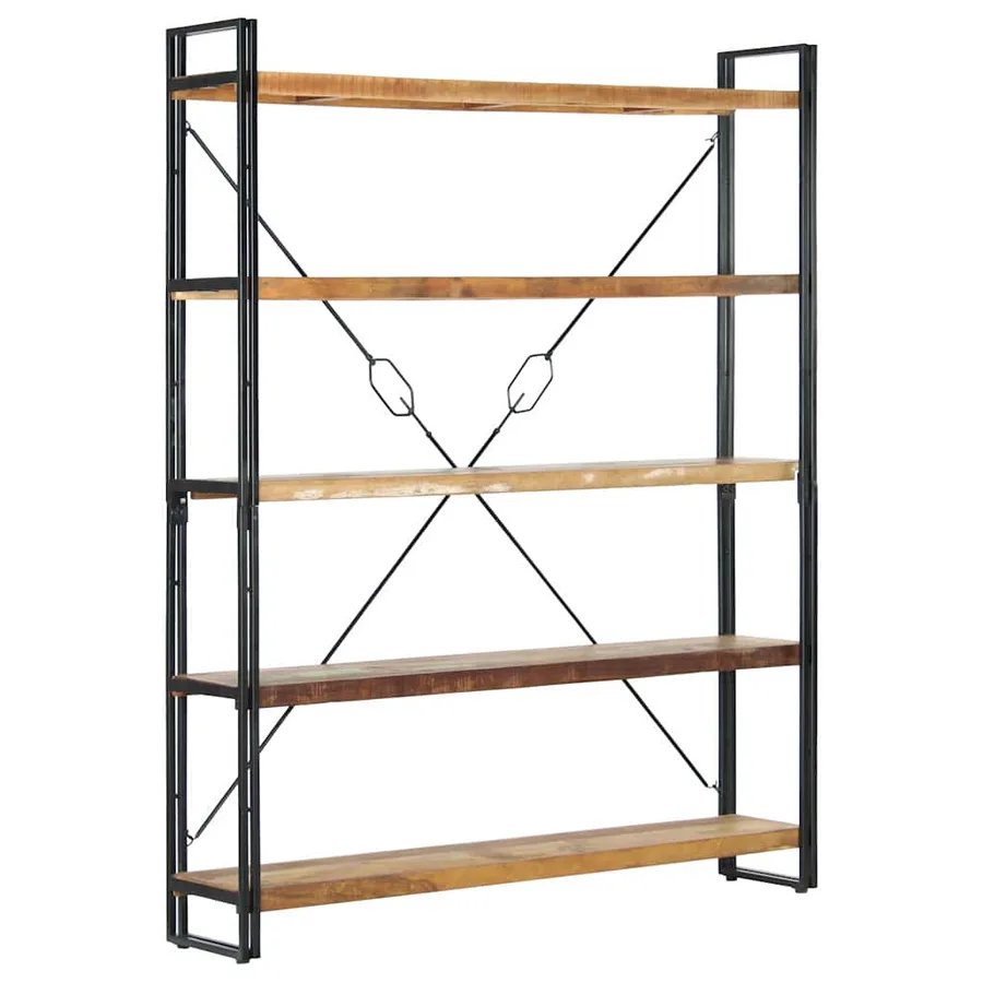 Bibliothèque 5 niveaux 140x30x180cm Bois solide de récupération - 7