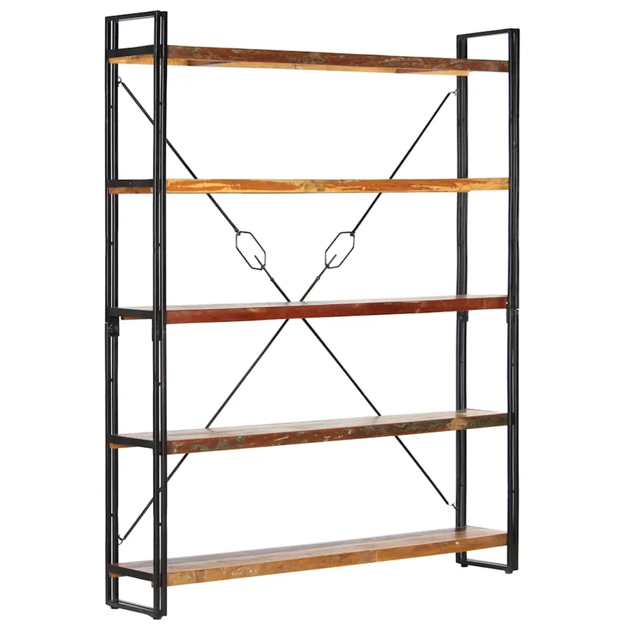 Bibliothèque 5 niveaux 140x30x180cm Bois solide de récupération - 9