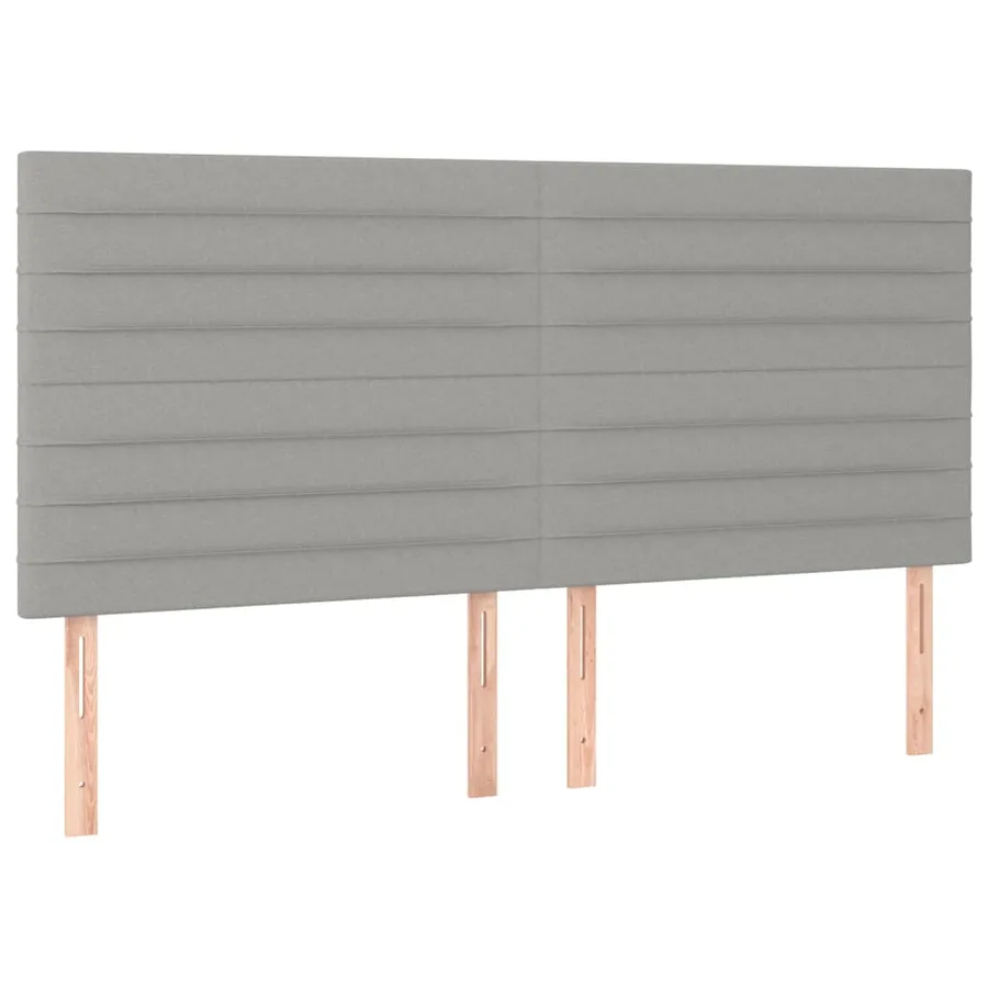 Tête de lit à LED Gris clair 200x5x118/128 cm Tissu - 4