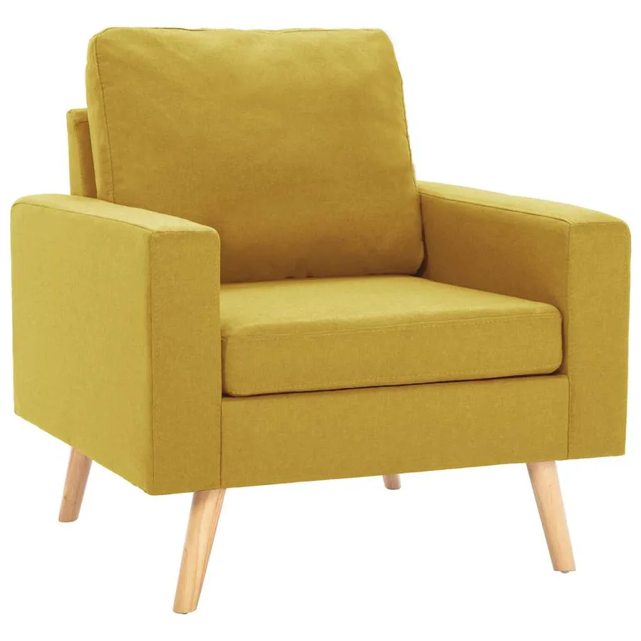 Fauteuil jaune tissu - 2