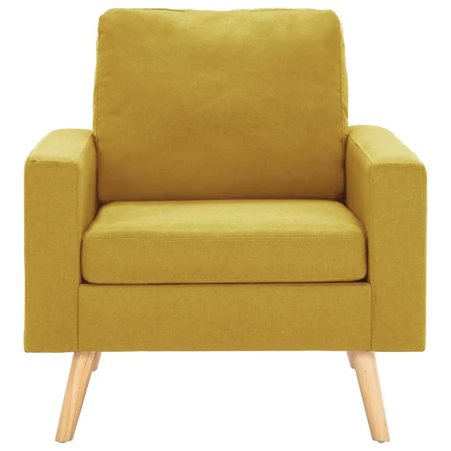 Fauteuil jaune tissu - 3