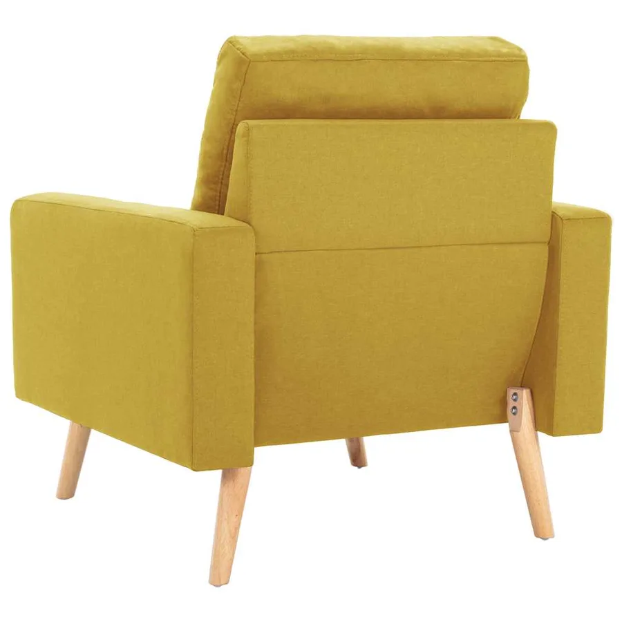 Fauteuil jaune tissu - 5