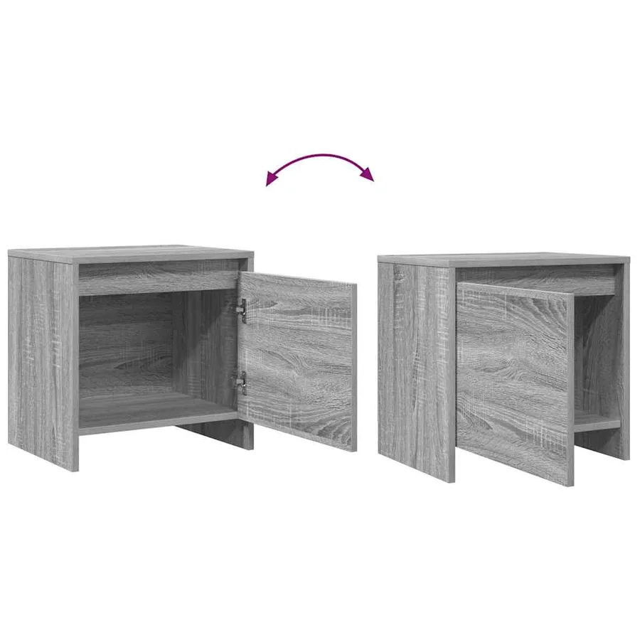 Table de chevet Sonoma gris 45x34x44,5 cm bois d'ingénierie - 9