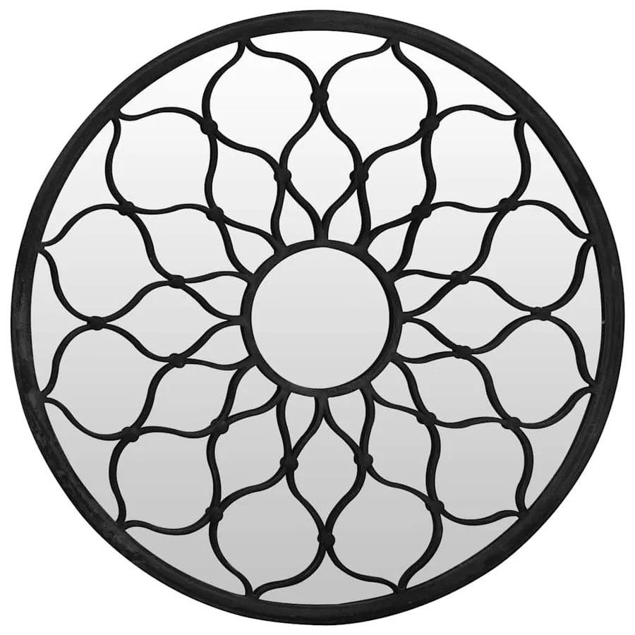 Miroir de jardin Noir 40x3 cm Fer Rond utilisation extérieure - 2