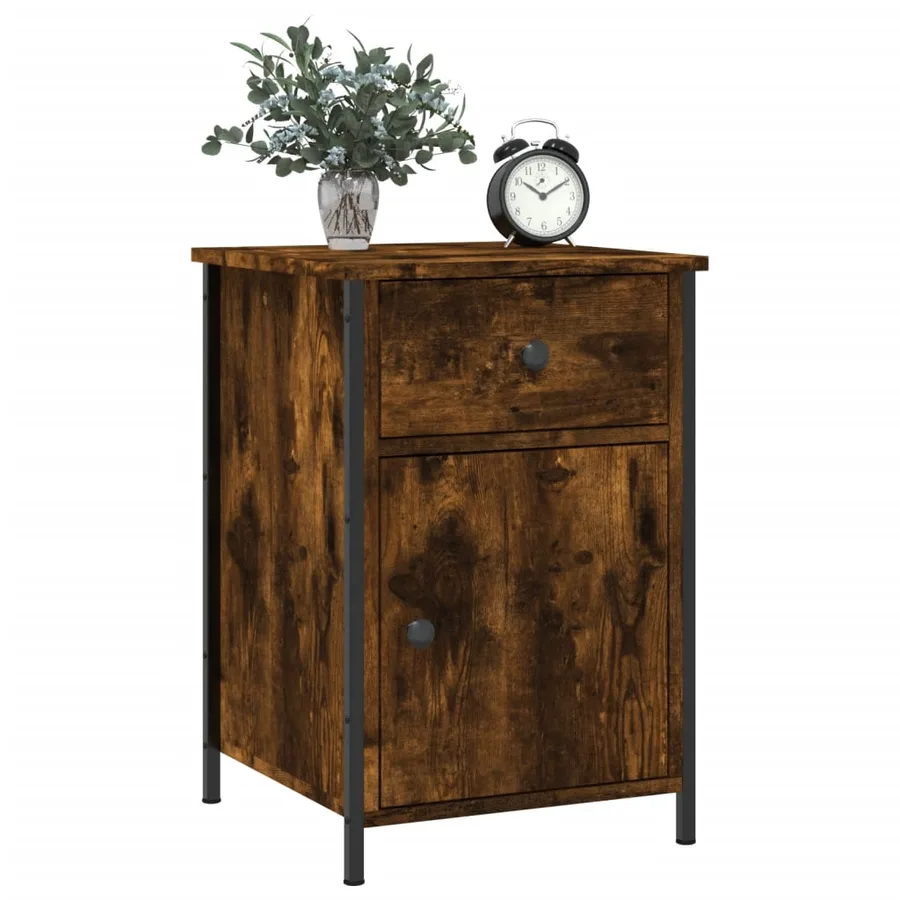 Tables de chevet 2 pcs chêne fumé 40x42x60 cm bois d'ingénierie - 3