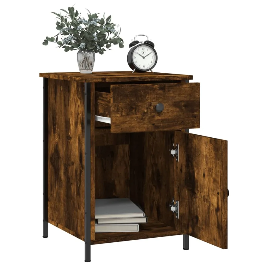 Tables de chevet 2 pcs chêne fumé 40x42x60 cm bois d'ingénierie - 4