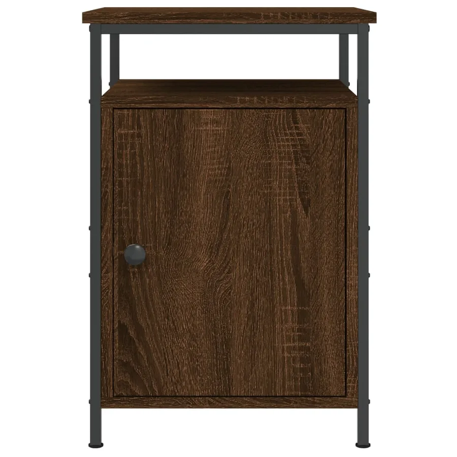 Table de chevet chêne marron 40x42x60 cm bois d'ingénierie - 6