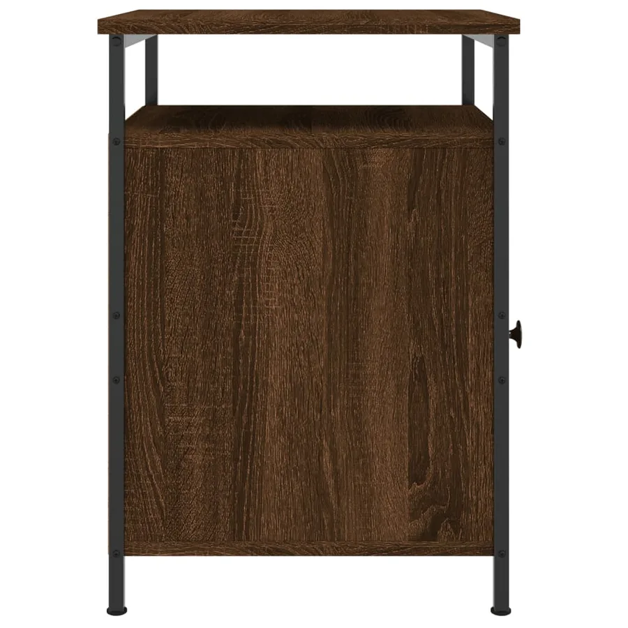Table de chevet chêne marron 40x42x60 cm bois d'ingénierie - 7
