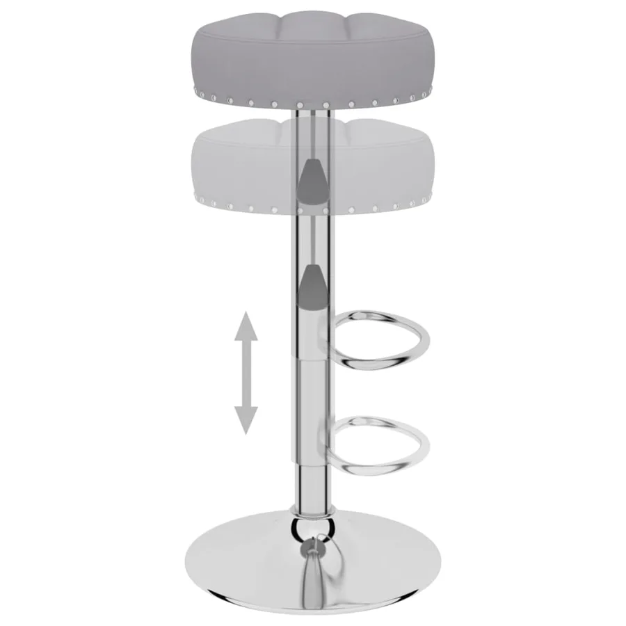Tabourets de bar lot de 2 gris tissu - 6