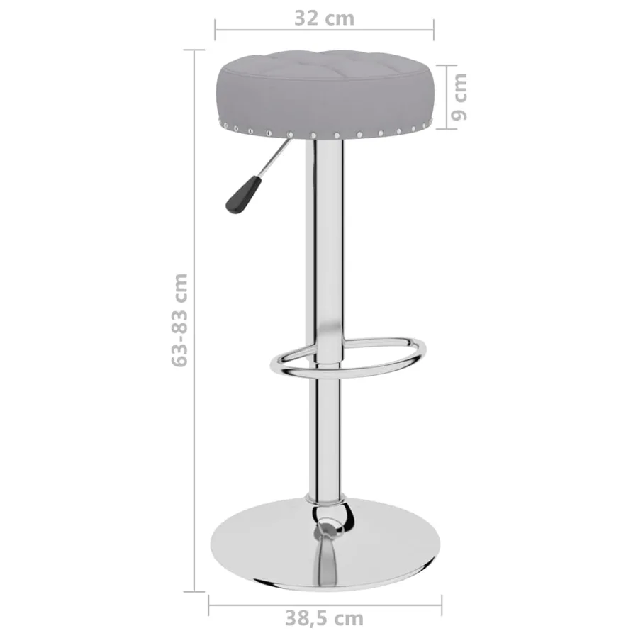 Tabourets de bar lot de 2 gris tissu - 9