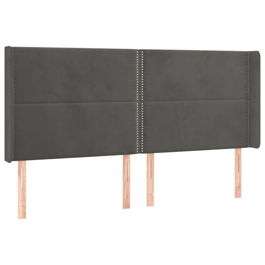 Tête de lit à LED Gris foncé 203x16x118/128 cm Velours - 3