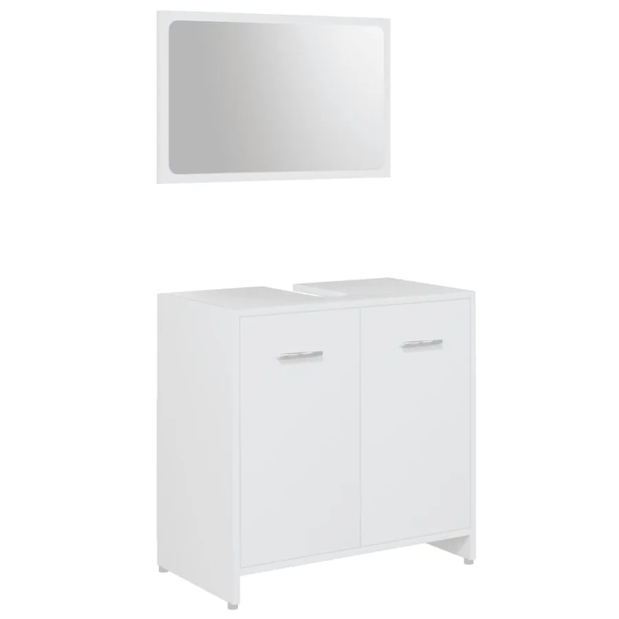 Ensemble de meubles de salle de bain 3pcs Blanc Bois ingénierie - 3