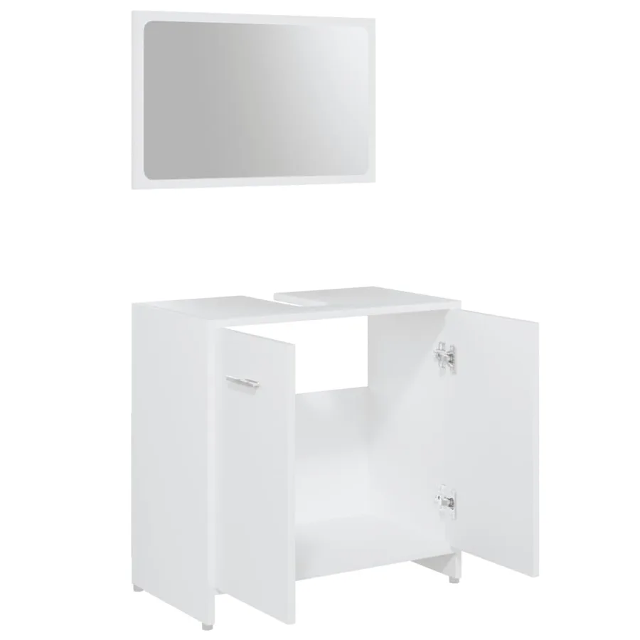Ensemble de meubles de salle de bain 3pcs Blanc Bois ingénierie - 5