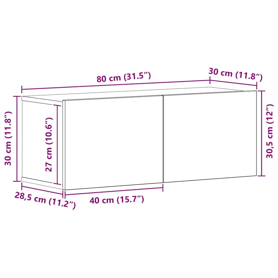 Ensemble de meubles TV 7 pcs Gris béton Bois d'ingénierie - 14