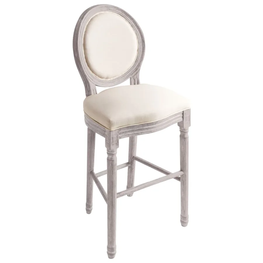 Tabourets de bar lot de 2 blanc lin - 3
