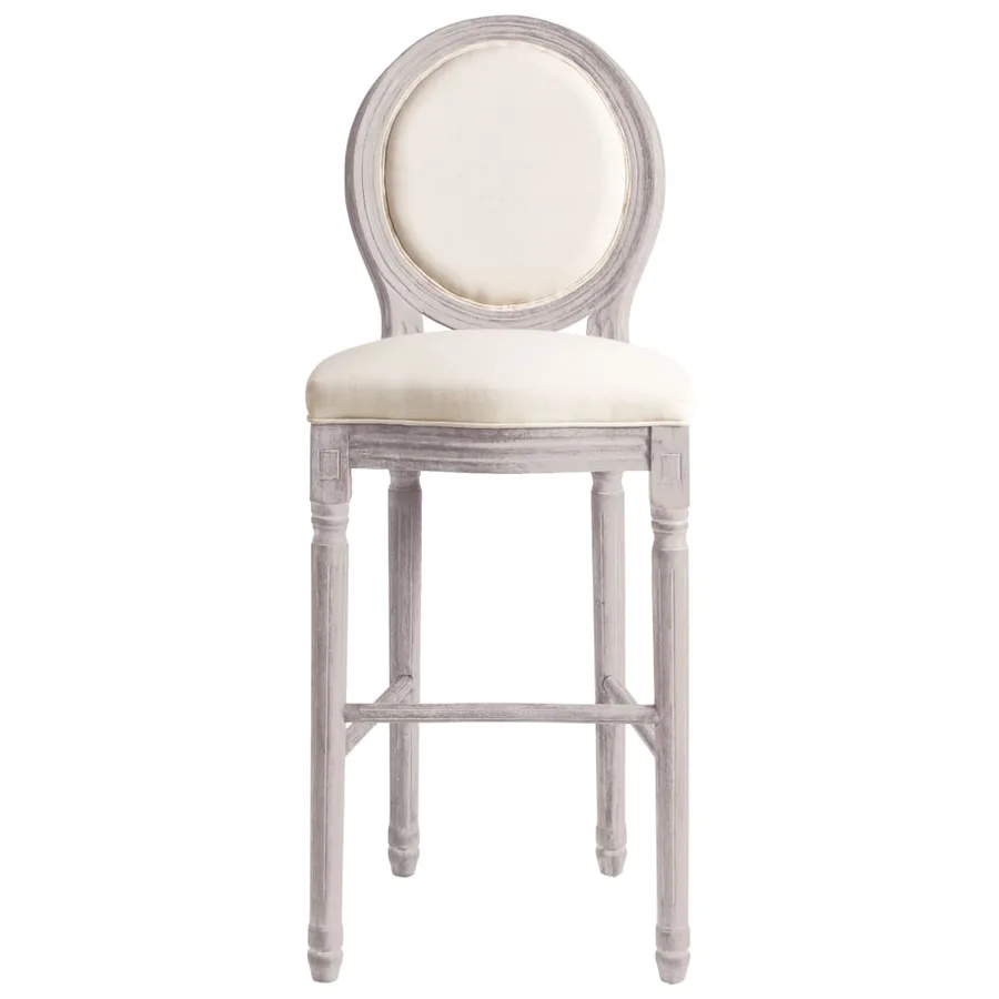 Tabourets de bar lot de 2 blanc lin - 4