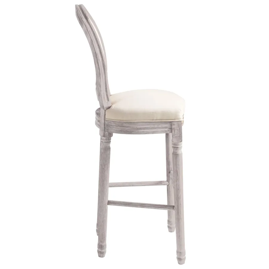 Tabourets de bar lot de 2 blanc lin - 5