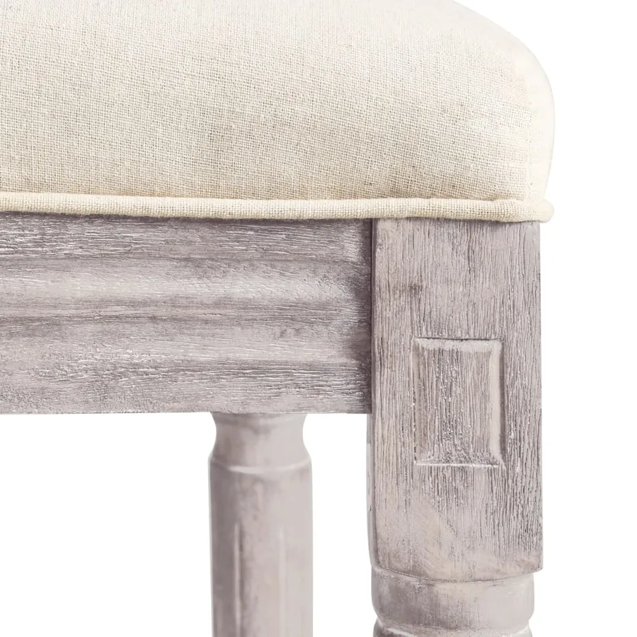 Tabourets de bar lot de 2 blanc lin - 7