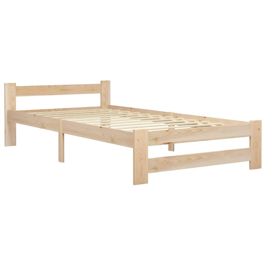 Cadre de lit sans matelas bois de pin massif 90x200 cm - 2
