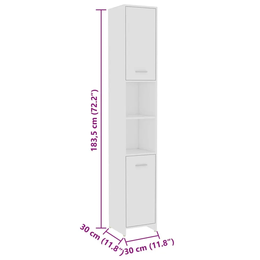 Ensemble de meubles salle de bain 4 pcs blanc bois d’ingénierie - 10