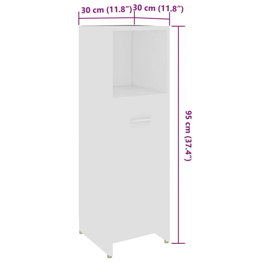 Ensemble de meubles salle de bain 4 pcs blanc bois d’ingénierie - 11