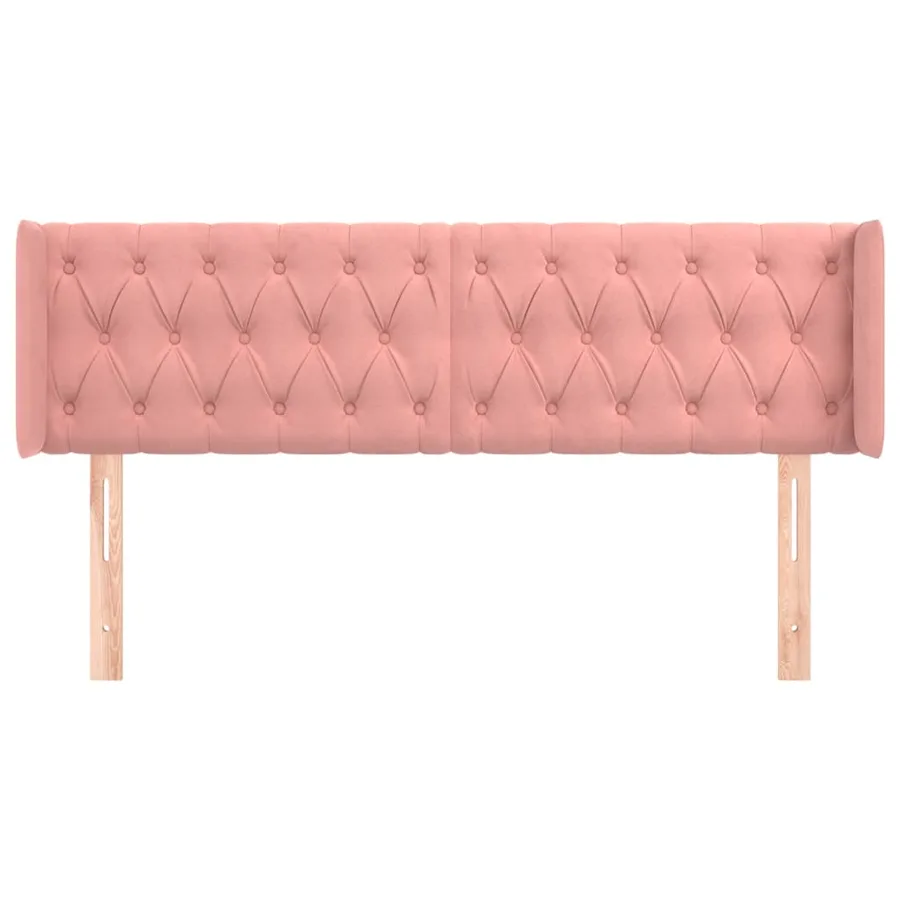Tête de lit avec oreilles Rose 163x16x78/88 cm Velours - 3