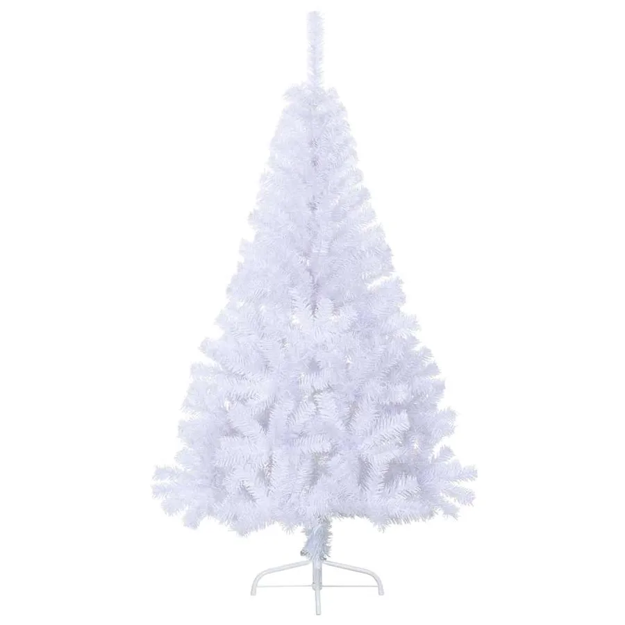 Sapin de Noël artificiel moitié avec support blanc 150 cm PVC - 4