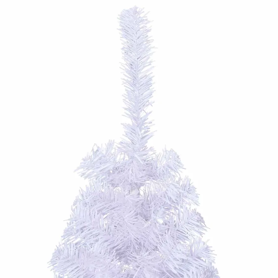 Sapin de Noël artificiel moitié avec support blanc 150 cm PVC - 7