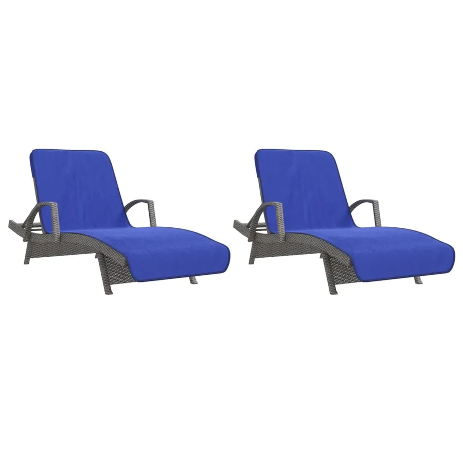 Serviettes de plage 2 pcs bleu royal 75x200 cm tissu 400 GSM - 4