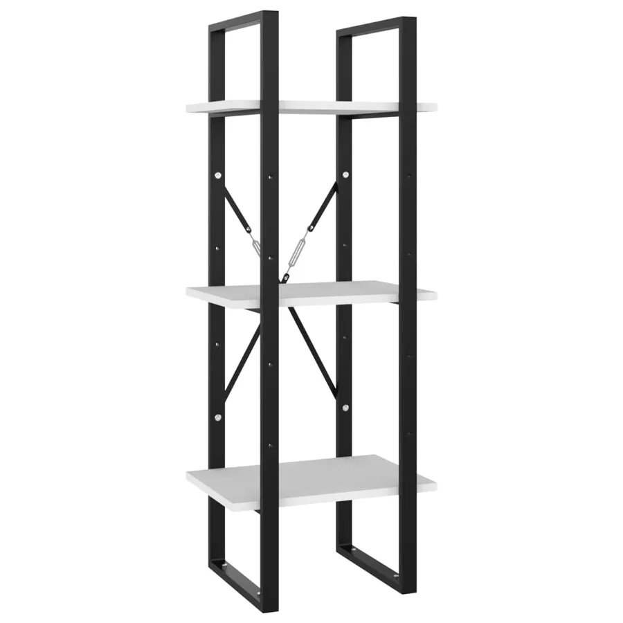 Bibliothèque à 3 niveaux blanc 40x30x105 cm bois d'ingénierie - 2