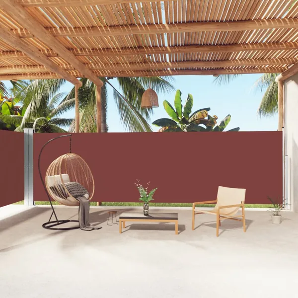 Auvent latéral rétractable Marron 180x1000 cm