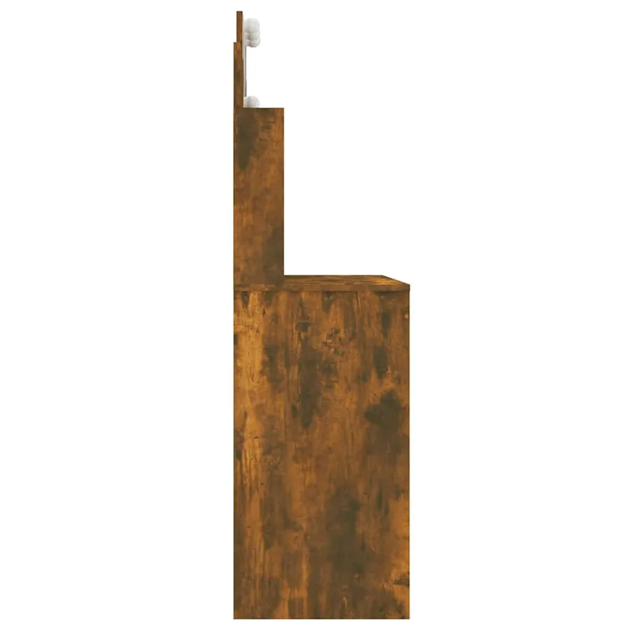Coiffeuse avec LED Chêne fumé 96x40x142 cm - 6