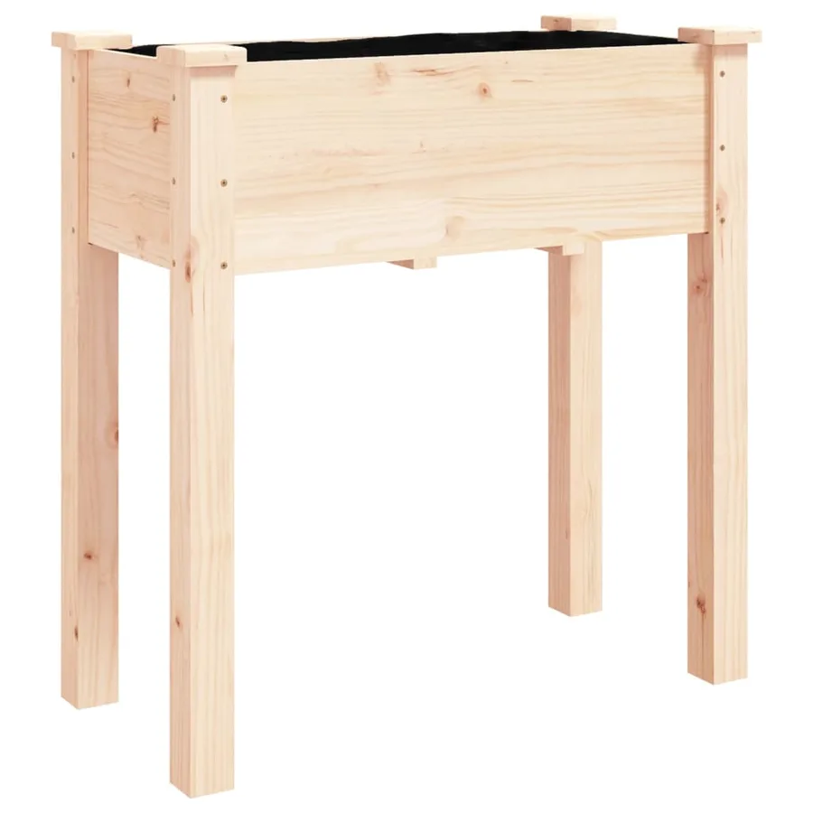 Jardinière sur roues avec doublure 71x37x80 cm bois de sapin - 3