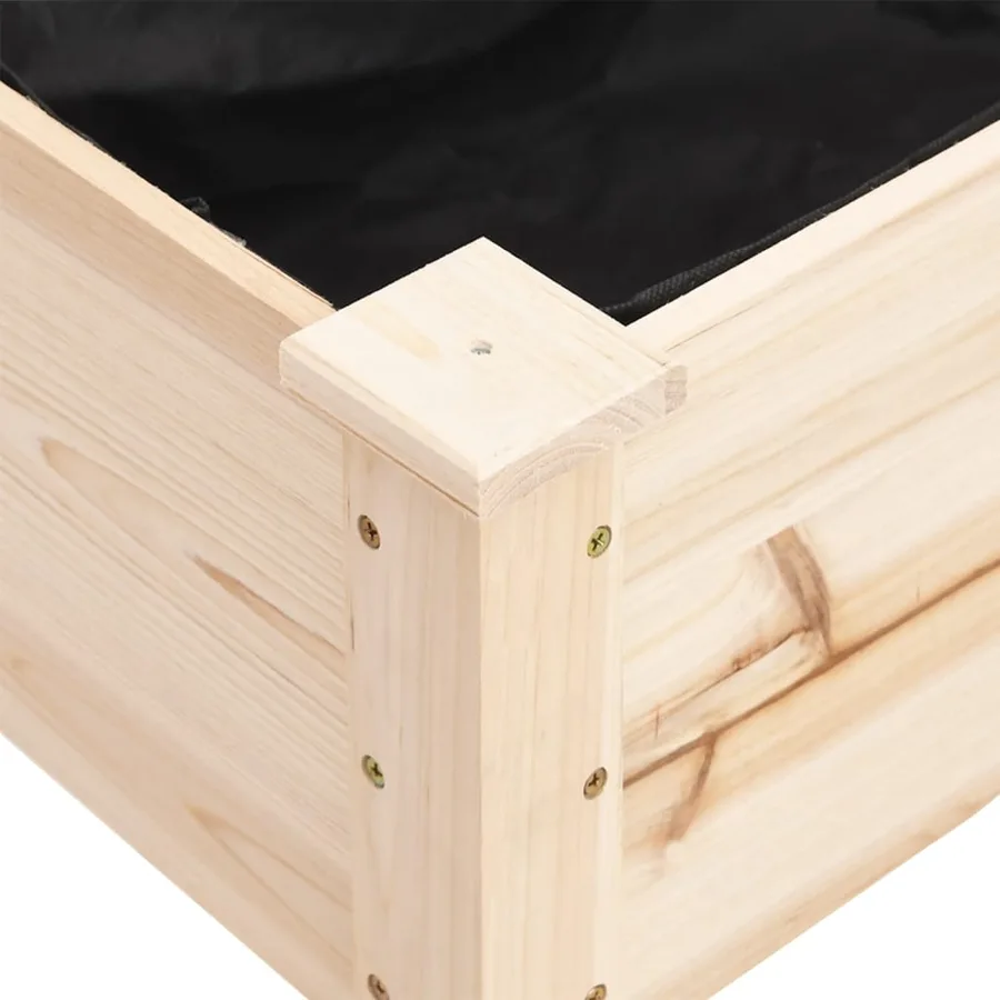 Jardinière sur roues avec doublure 71x37x80 cm bois de sapin - 4