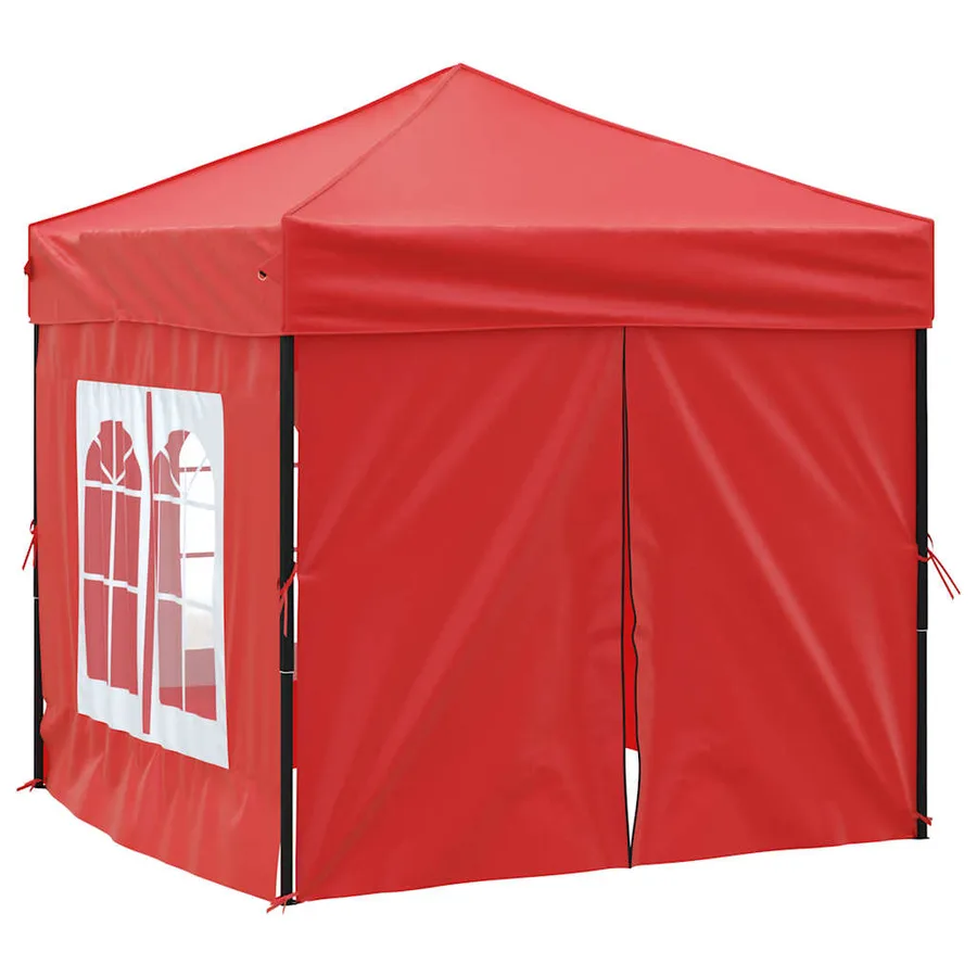 Tente de réception pliable avec parois Rouge 2x2 m - 3