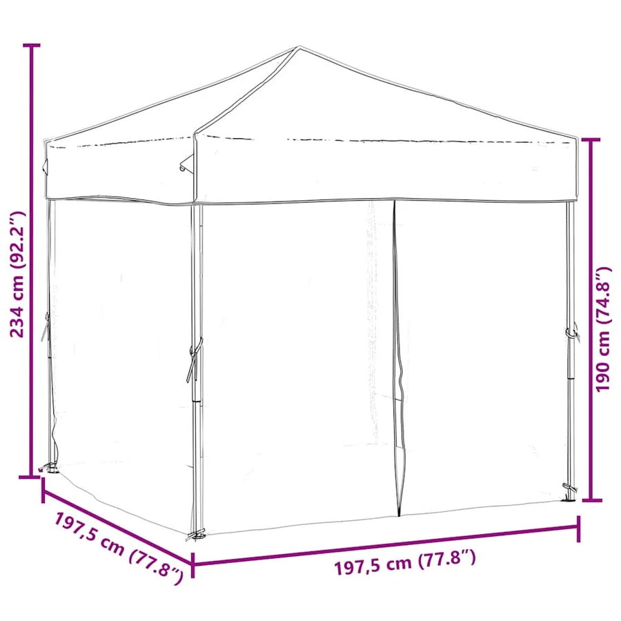 Tente de réception pliable avec parois Rouge 2x2 m - 9