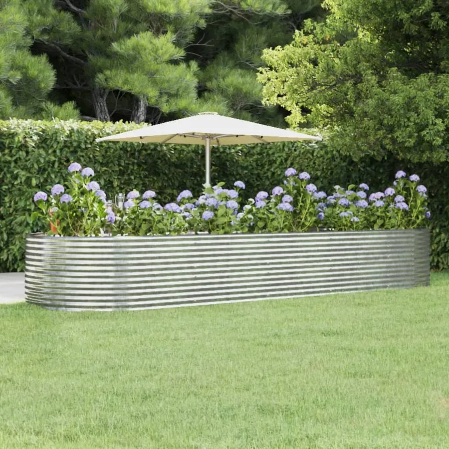 Lit surélevé de jardin Argenté Acier galvanisé