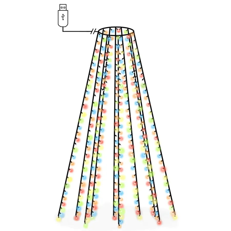 Guirlande lumineuse d'arbre de Noël 300 LED colorées 300 cm - 2