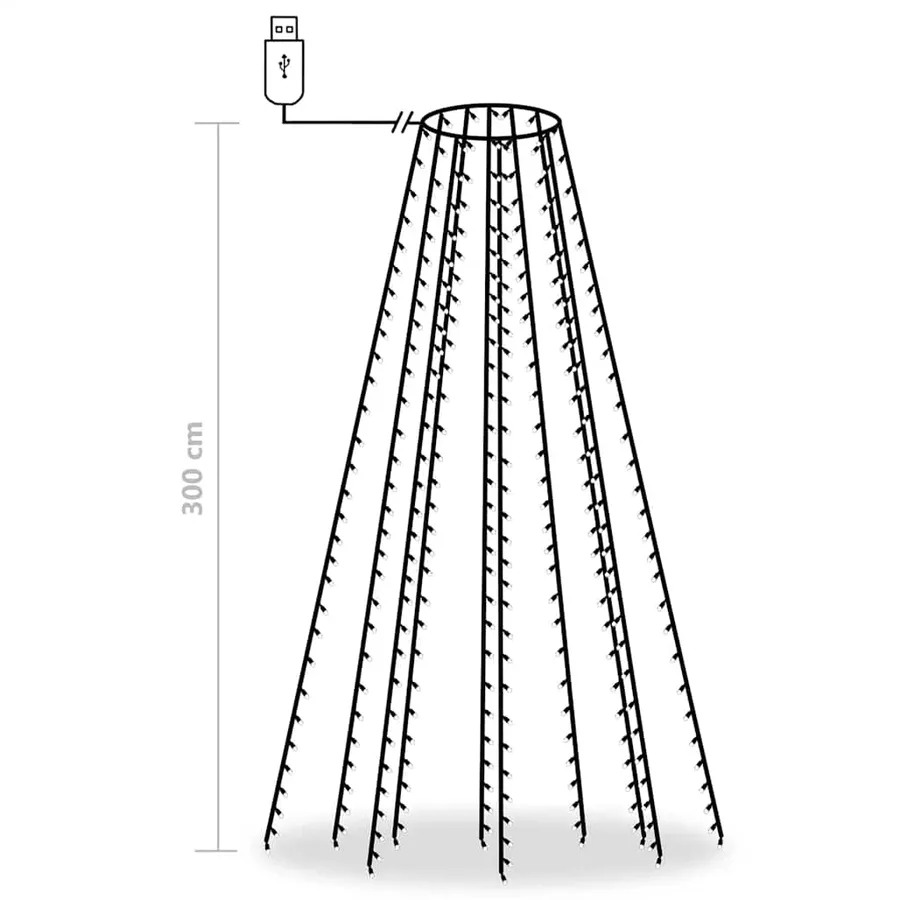 Guirlande lumineuse d'arbre de Noël 300 LED colorées 300 cm - 8
