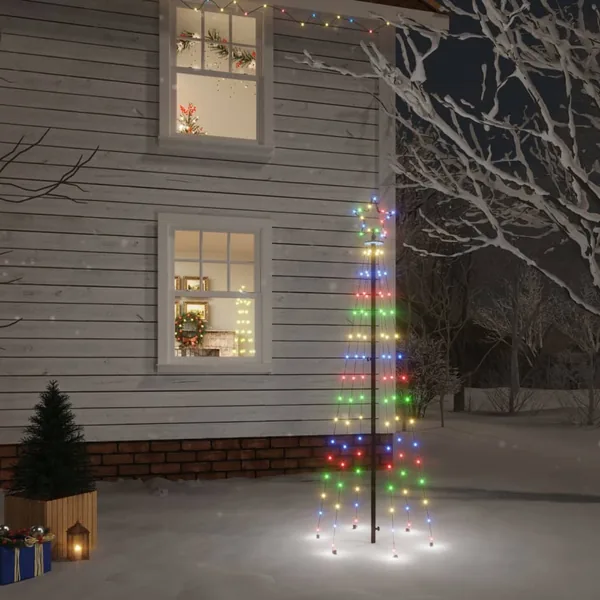 Sapin de Noël avec piquet Coloré 108 LED 180 cm