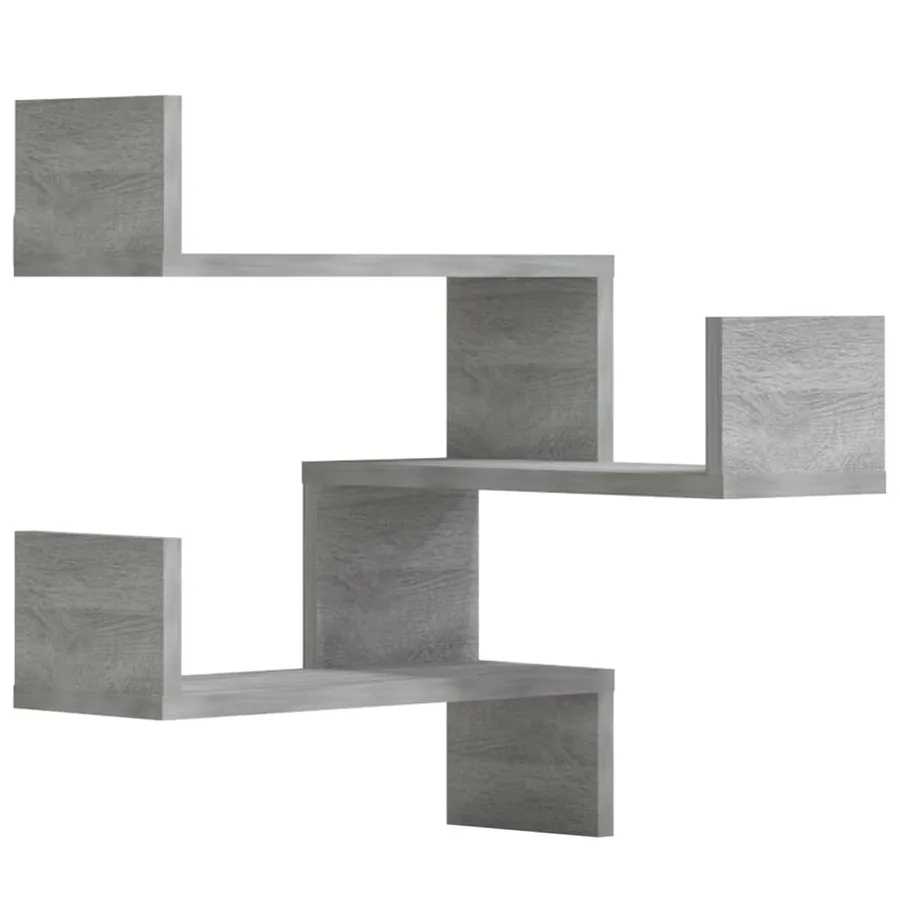 Étagères d'angle murales 2 pcs Sonoma gris 40x40x50 cm Bois - 2