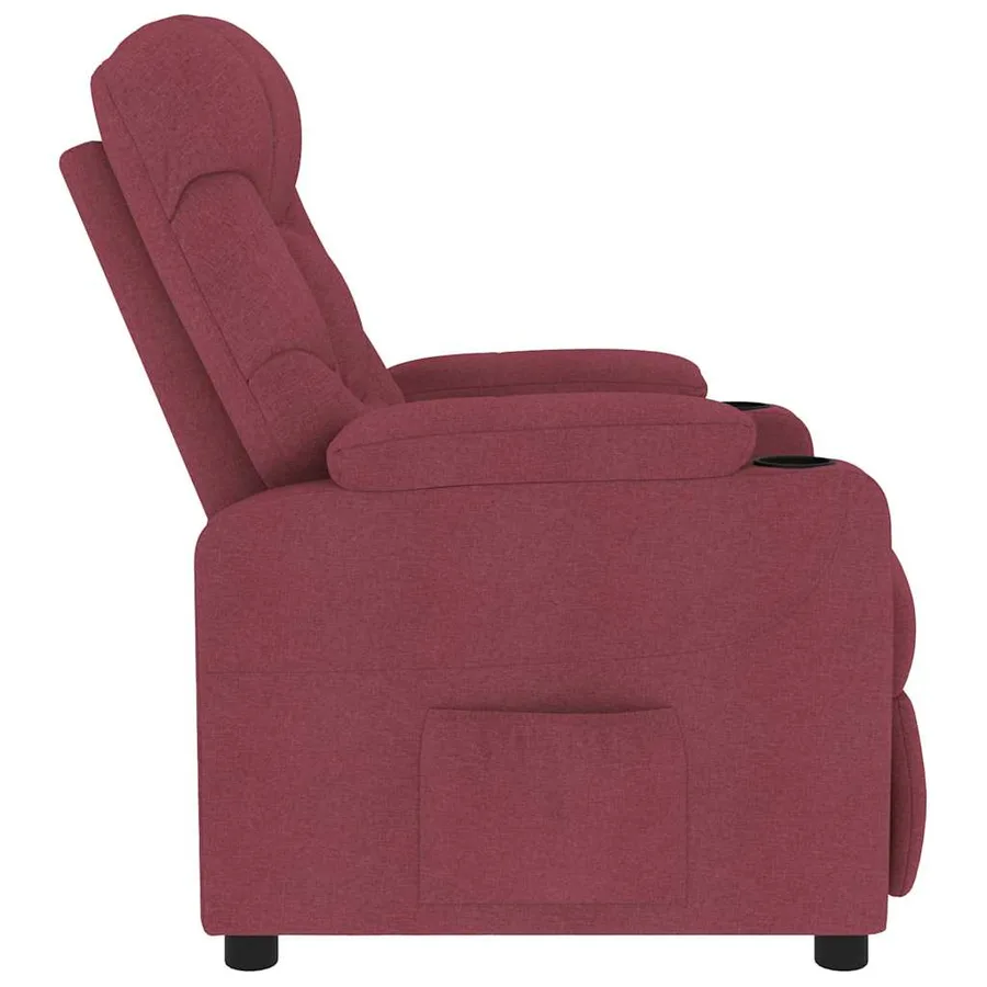 Fauteuil de massage Rouge bordeaux Tissu - 4