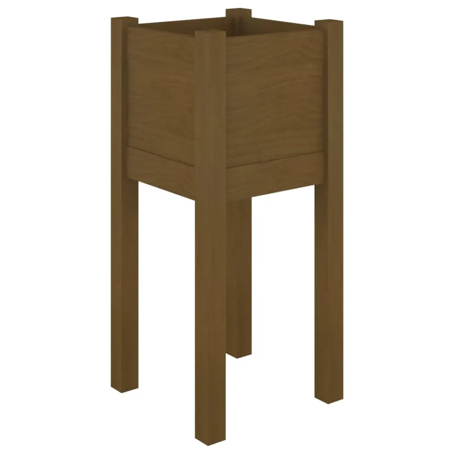 Jardinière d'extérieur Marron miel 31x31x70 cm Bois de pin - 2