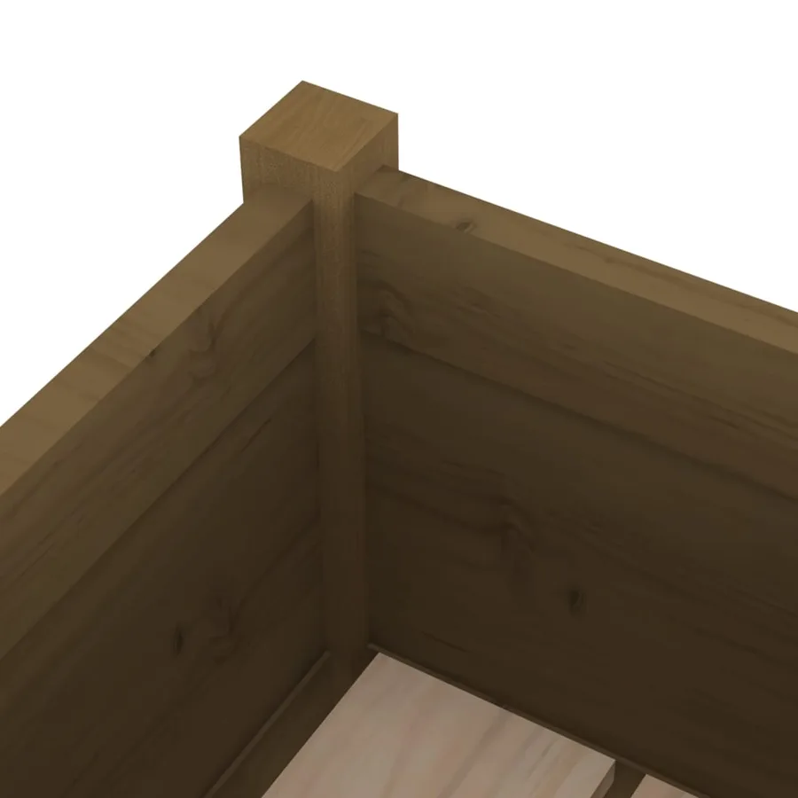 Jardinière d'extérieur Marron miel 31x31x70 cm Bois de pin - 5