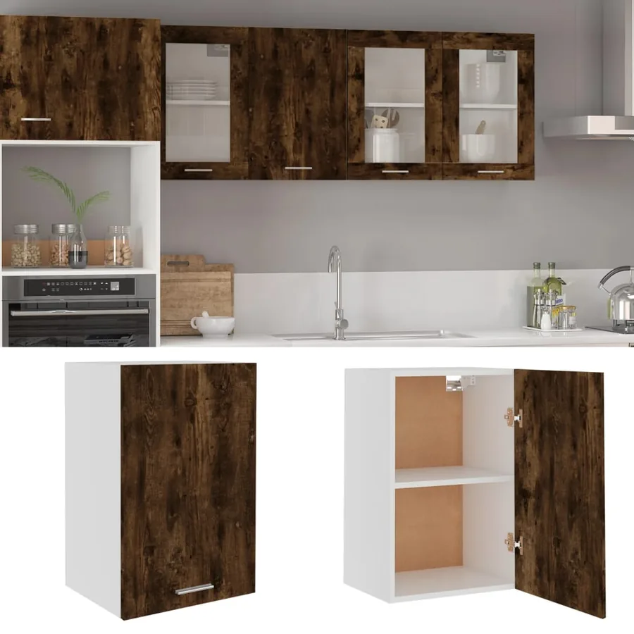 Armoire suspendue "Lyon" Chêne fumé 39,5 x 31 x 60 cm Bois d'ingénierie