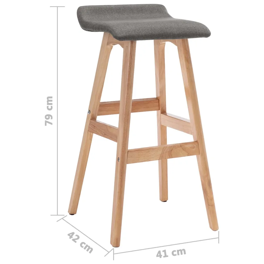 Tabourets de bar lot de 2 gris foncé tissu - 9